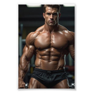 Impression Photo Hommes Bodybuilder Salle de gym fitness entraîneme