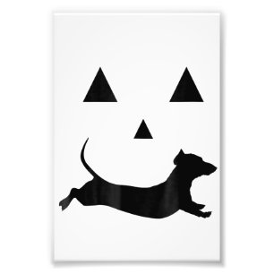 Impression Photo Hommes Citrouille Halloween Dachshund Jack-O-Lante