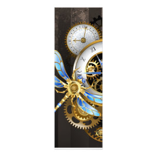 Impression Photo Horloge à vapeur avec libellule mécanique