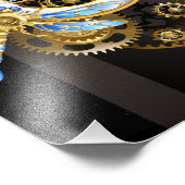 Impression Photo Horloge à vapeur avec libellule mécanique (Coin)