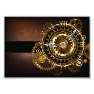 Impression Photo Horloge Steampunk avec des engrenages anciens
