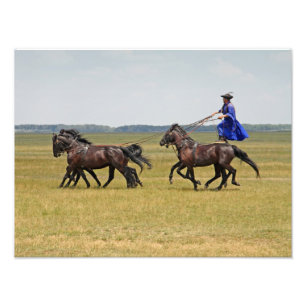 Impression Photo Horseman hongrois et chevaux