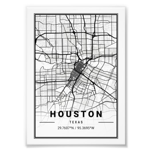 Impression Photo Houston - Texas Ligth City Map (Devant)