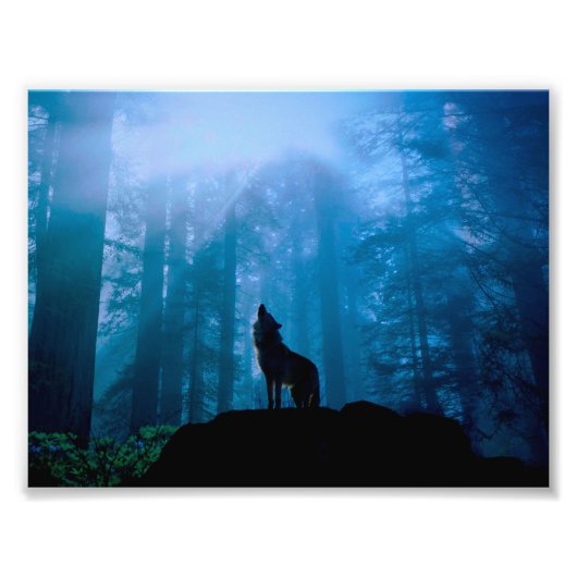 Impression Photo Howling Wolf en nature (Devant)