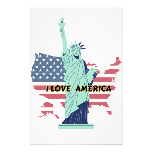 Impression Photo I Love America - Liberty & Pride T-Shirt (Devant)