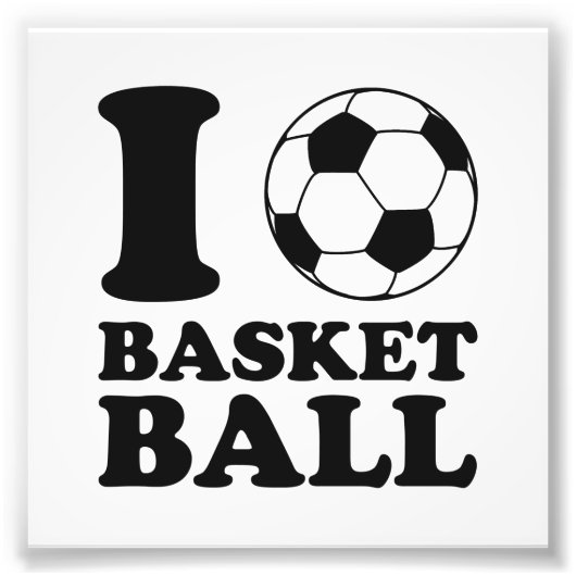 Impression Photo I Love Soccer Ball Basketball (Devant)