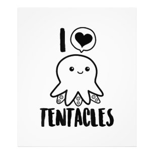 Impression Photo I Love Tentacles T-shirt Cute Octopus Tee