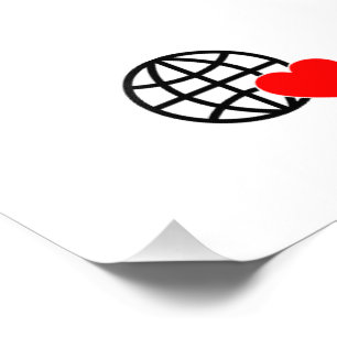 Impression Photo Icône Globe Amour Mondial   Conception de cœur Ter