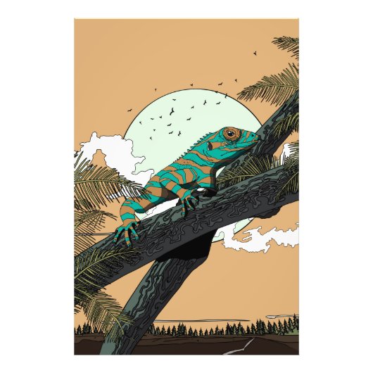 Impression Photo Iguana dans la jungle (Devant)