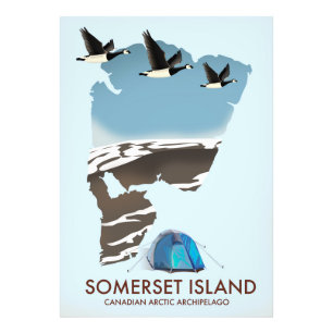 Impression Photo Île de Somerset, Canada Carte de style vintage