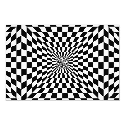 Impression Photo Illusion optique de l'échiquier (Devant)