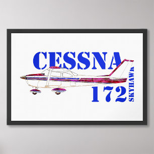 Impression Photo Illustration Cessna 172 Skyhawk Texte Gras Design