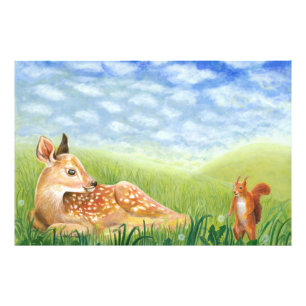 Impression Photo Illustration creusée dans l'herbe