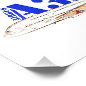 Impression Photo Illustration d'Airbus A380 avec design de queue ro (Coin)