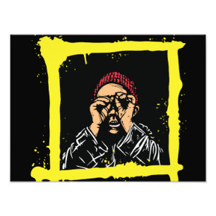 Impression Photo Illustration d'art graffiti cool, chemise drôle po
