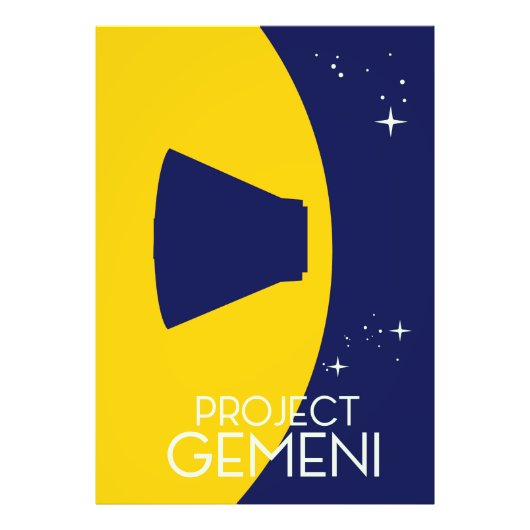 Impression Photo illustration d'art spatial du projet Gemini (Devant)