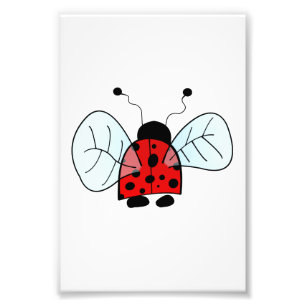 Impression Photo Illustration de coccinelle mignonne