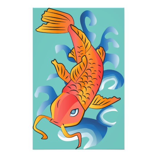 Impression Photo Illustration de la nage Koi Fish (Devant)