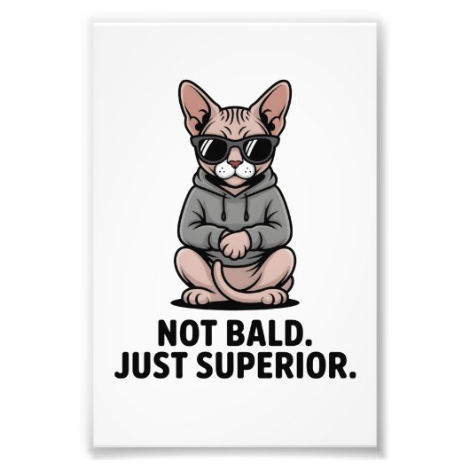Impression Photo Illustration de l'attitude du chat Sphynx supérieu (Devant)