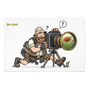 Impression Photo Illustration de photographe de faune rétro