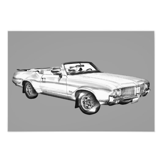 Impression Photo Illustration de voiture 1971 Oldsmobile Cutlass Su (Devant)