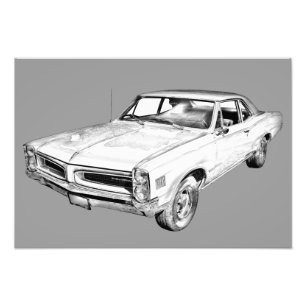 Impression Photo Illustration de voiture Pontiac Lemans 1966