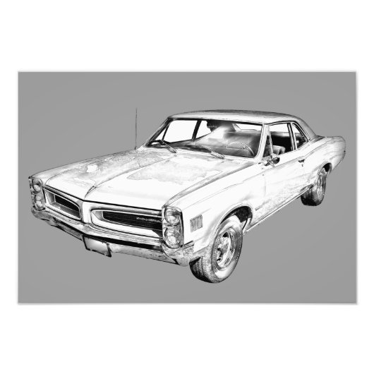 Impression Photo Illustration de voiture Pontiac Lemans 1966 (Devant)