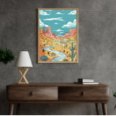 Impression Photo Illustration du canyon du désert Storybook