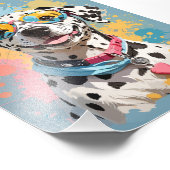Impression Photo illustration du visage de chien dalmate heureux (Coin)