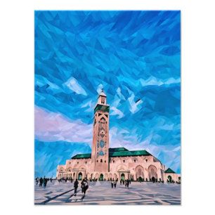 Impression Photo Illustration géométrique moderne de la mosquée Has