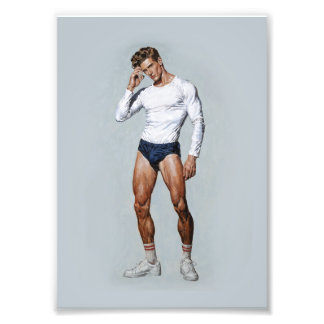 Impression Photo Illustration Rétro Athlétique Masculine – Forme Ph