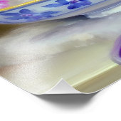 Impression Photo Illustration vintage de chaton blanc (Coin)