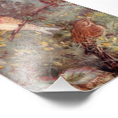 Impression Photo Illustration Vintage des oiseaux de ligne (Coin)