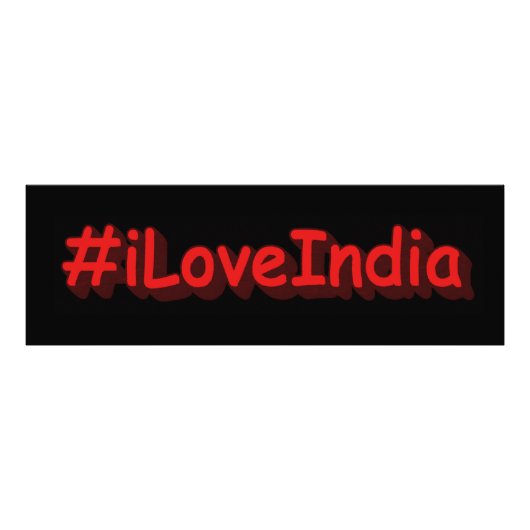 Impression Photo "#iLoveIndia" Conception sympa. Commandez dès main (Devant)