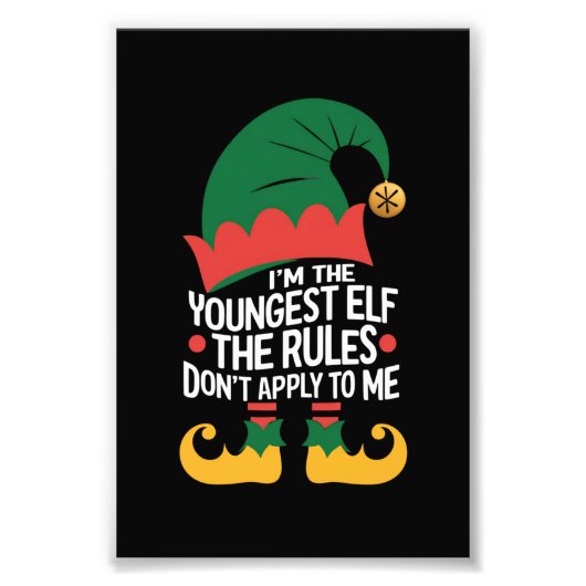 Impression Photo I'm The Youngest Elf Matching Family Christmas (Devant)