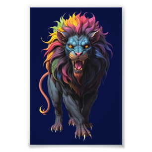 Impression Photo Imaginaire coloré Art un lion