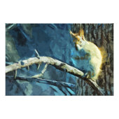 Impression Photo Impressionnisme Abstrait de l'écureuil rouge améri (Devant)