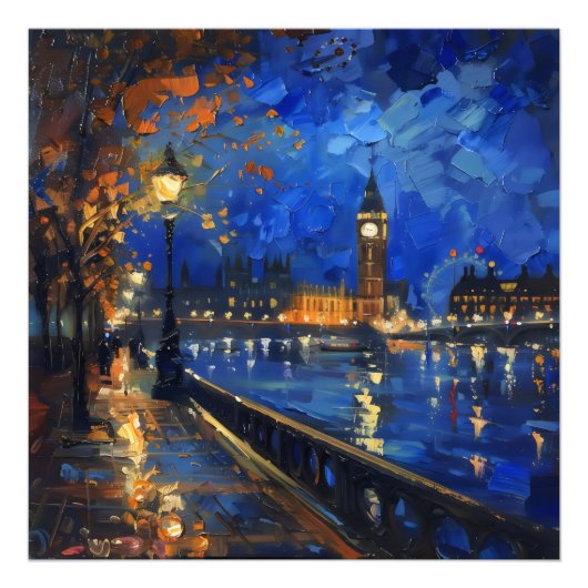 Impression Photo Impressionnisme nocturne de Londres (Devant)