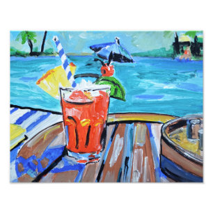 Impression Photo Impressionniste Cocktail de Plage Tropicale