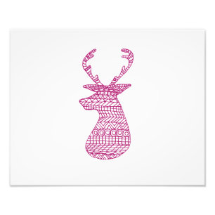 IMPRESSION PHOTO IMPRIMANTE TRIBALE DE HIPSTER DEER - ROSE