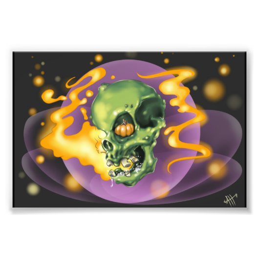 Impression Photo Imprimer Citrouille crâne (Devant)