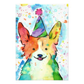 Impression Photo Imprimer couleur d'aquarelle Corgi (Devant)