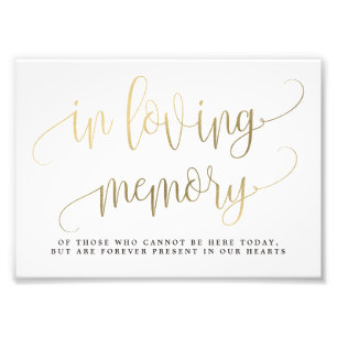 Impression Photo In Love Memory Sign Choisissez votre taille Faux G