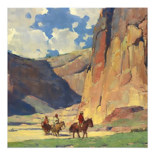 Impression Photo "Indiens à travers le canyon de Chelly" par Edgar (Devant)