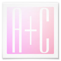 Initiales de couple | Gradation rose subtile