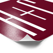 Impression Photo Initiales de couples simples | Blanc et bordeaux (Coin)