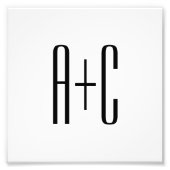 Impression Photo Initiales élégantes de couples modernes | Blanc et (Devant)