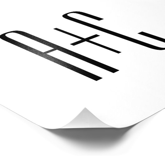 Impression Photo Initiales élégantes de couples modernes | Blanc et (Coin)