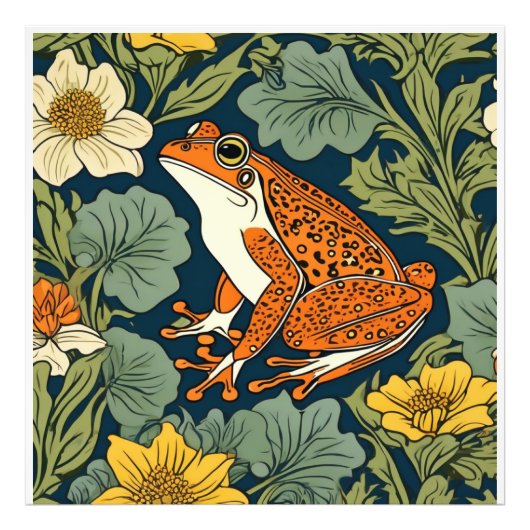 Impression Photo inspiration grenouille William Morris (Devant)