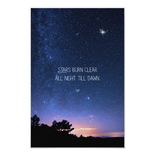Impression Photo Inspirational Motivational Rumi Quote Stars (Devant)